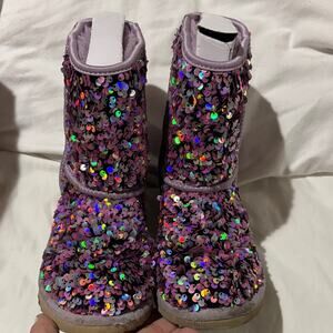 UGG 3 classic II Stellar sequin boot lavander pink shade guc box stored